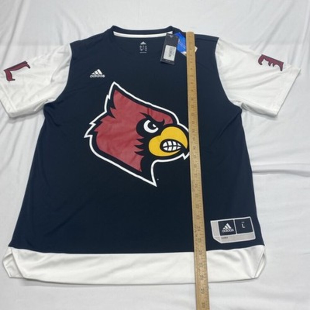 NWT Adidas Louisville Cardinals Black short sleeve Shirt Size Large! Brand new! - Picture 6 of 8
